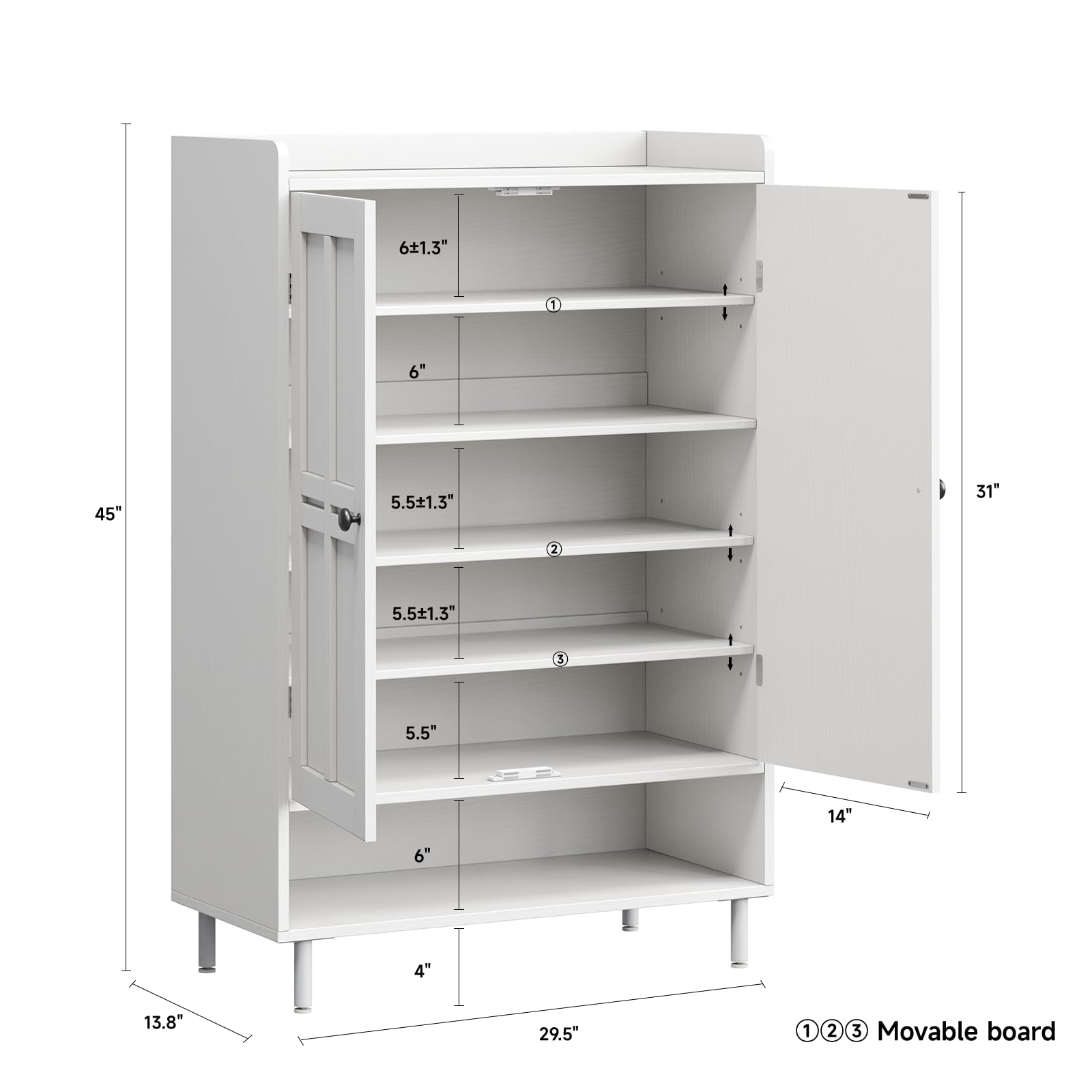 Szafka na buty z 6 półkami, or – Cabinet Hinge Overlay recenzja i cena